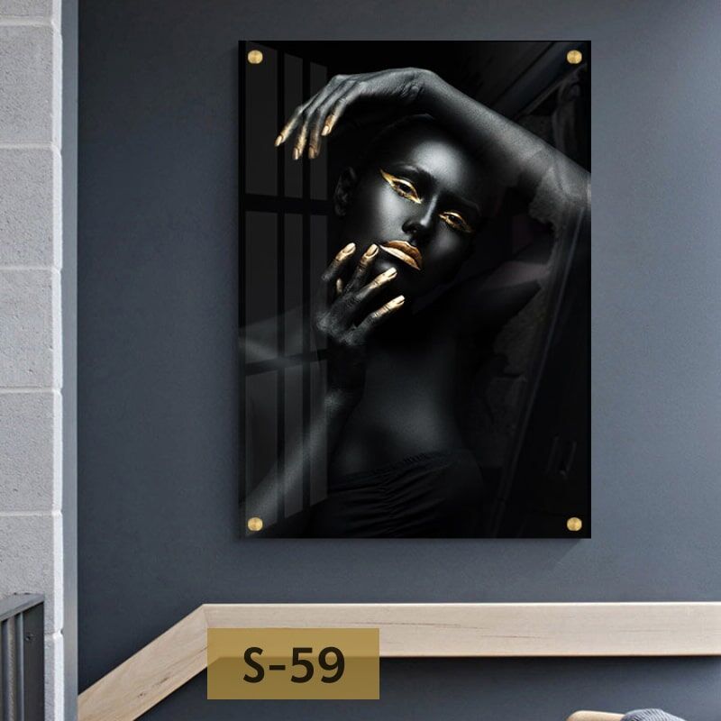 תמונת זכוכית לחדר שינה של אפריקאית זהב