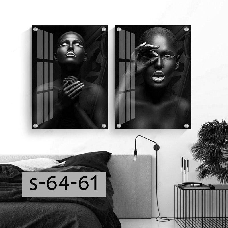 תמונות זכוכית לחדר שינה של אפריקאית כסף