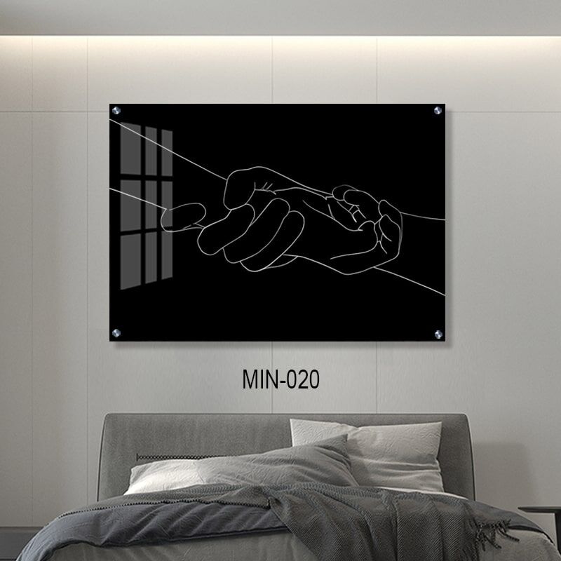 תמונת זכוכית רומנטית לחדר שינה של אוחז בידה