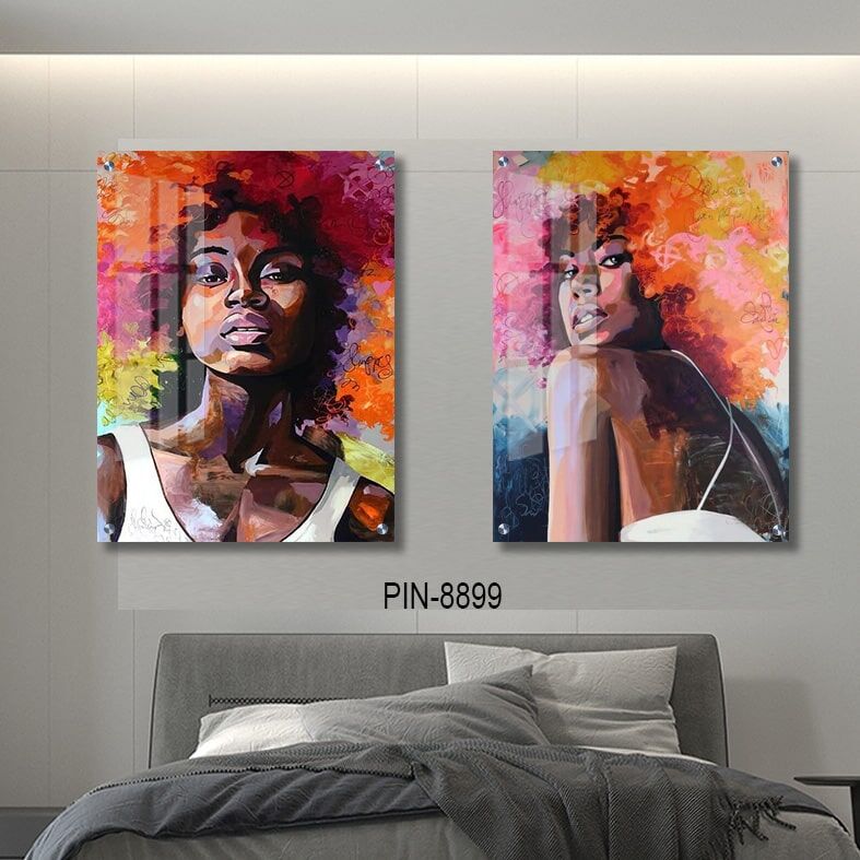 תמונות זכוכית מצוירים לחדר שינה אפרו פופ