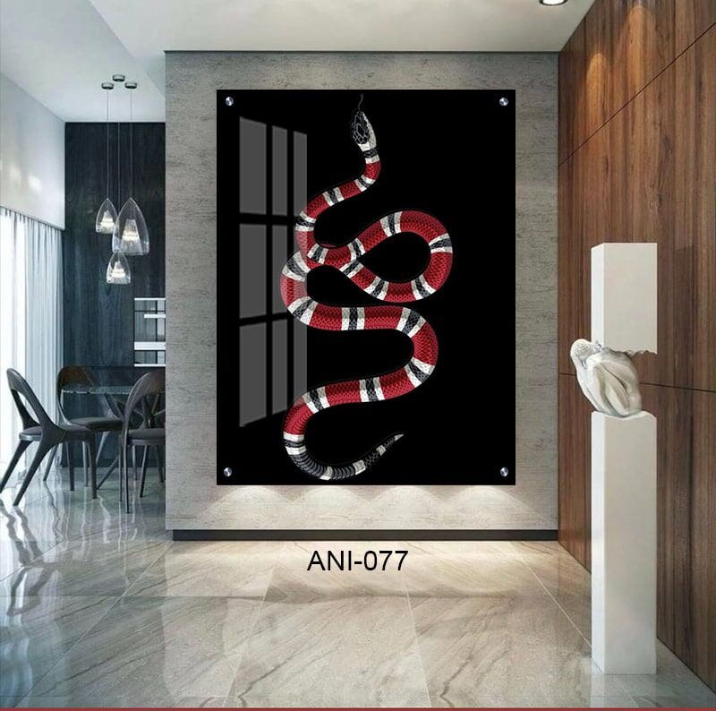 תמונת זכוכית לחדר שינה גברים נחש גוצ'י
