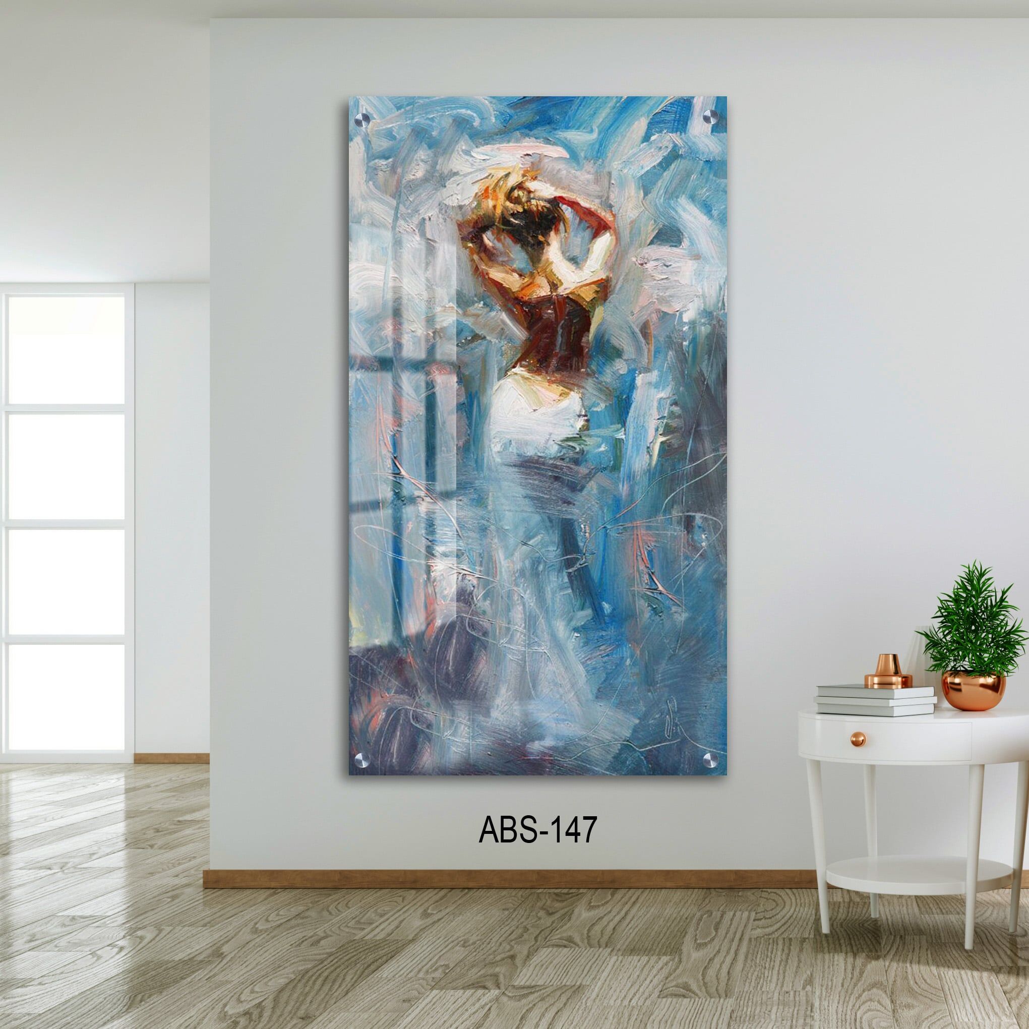 תמונת זכוכית לחדר שינה סינדרלה כחולה