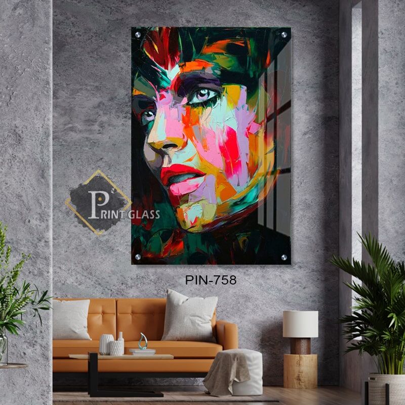 תמונת זכוכית לחדר שינה פנים בצבע