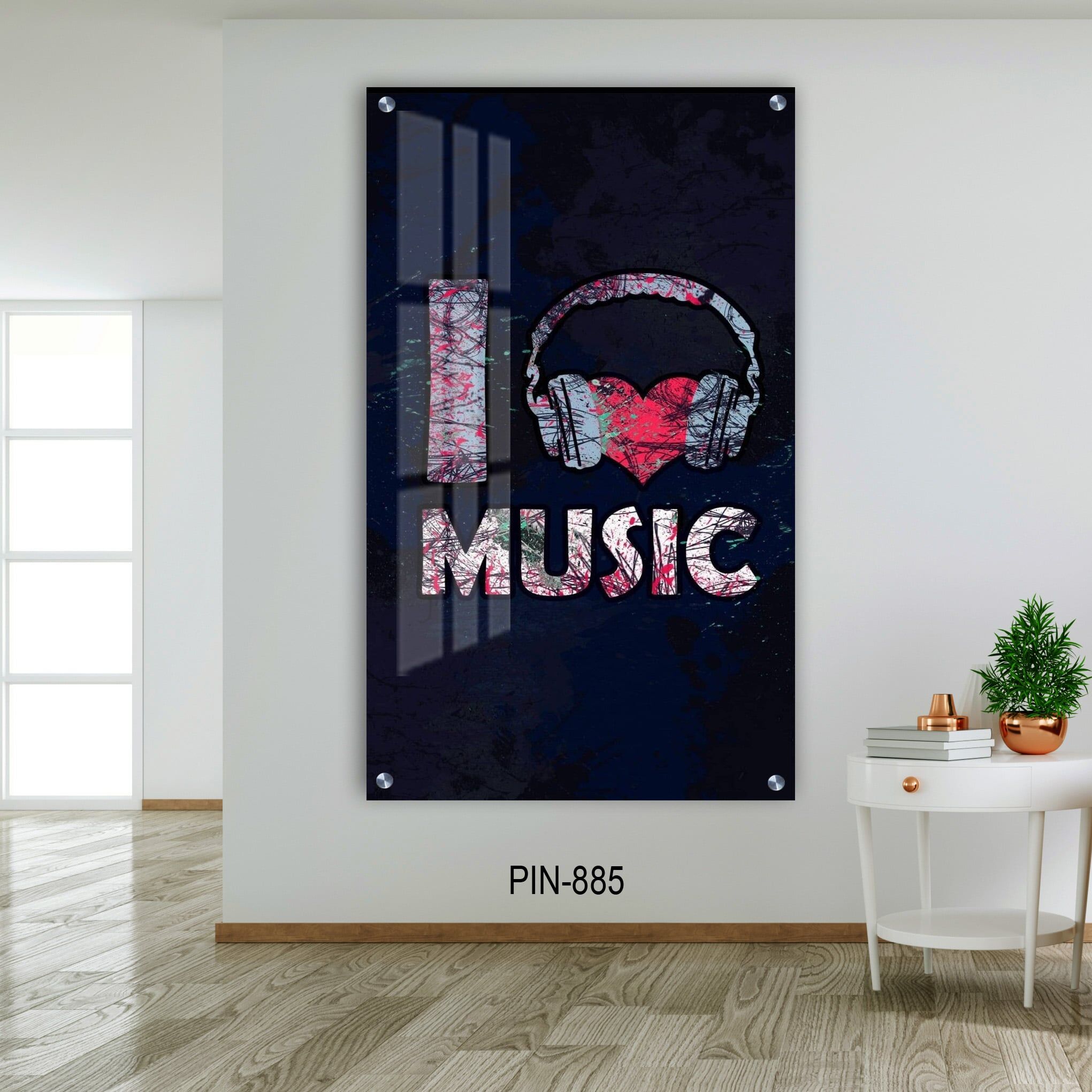 תמונת זכוכית לחדר שינה love music