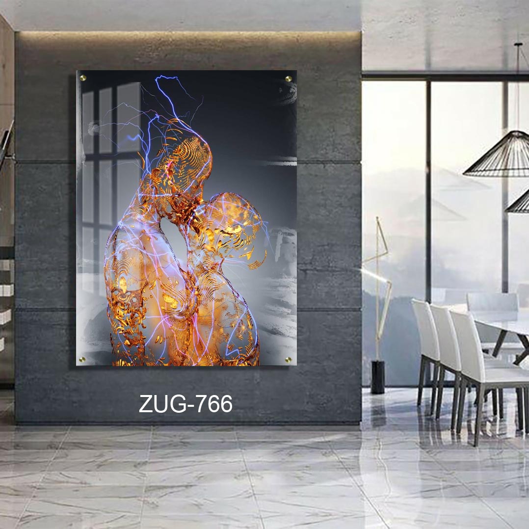 תמונה רומנטית לחדר שינה של דמוי זוג מברקי זהב