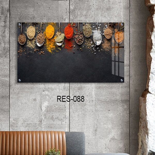 תמונת זכוכית למטבח או לפינת אוכל או לסלון של כפות תבלינים