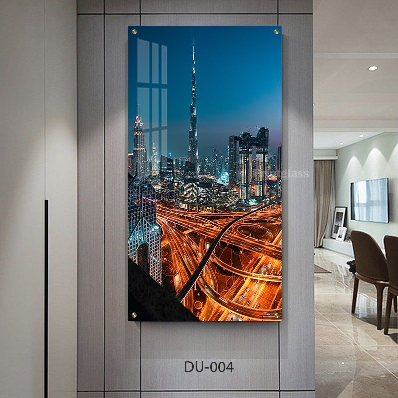 תמונת זכוכית נוף בניינים בדובאי