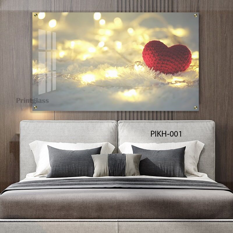 תמונת זכוכית לחדר שינה לב מואר