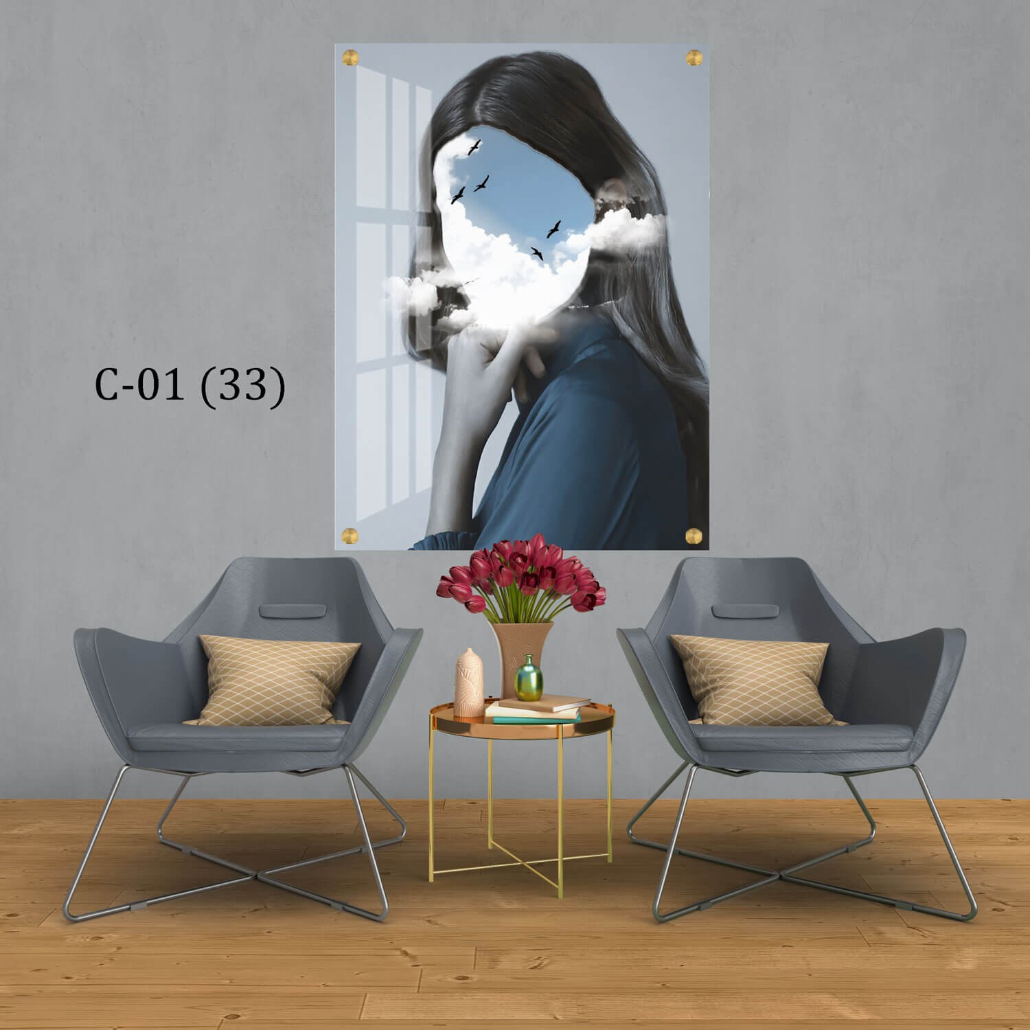 תמונת זכוכית לבית של עננים על פרצוף