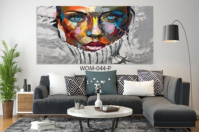 תמונת זכוכית לסלון של אישה צבעונית רחבה