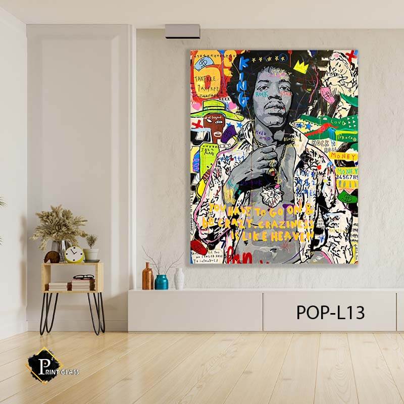 תמונה לסלון או לחדר שינה מזכוכית של ג'ימי הנדריקס