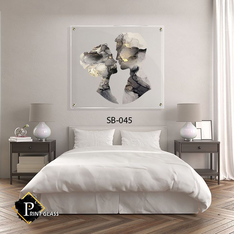 תמונה לחדר שינה מזכוכית של זוג אבסטרקט רקע שקוף