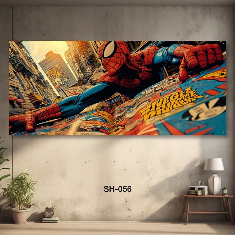 תמונת זכוכית מגניבה לחדר שינה של ספיידרמן