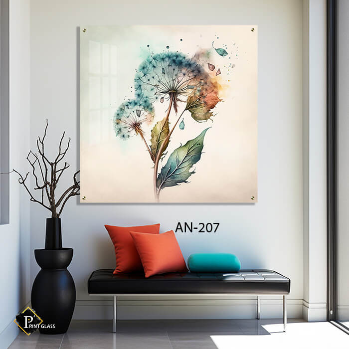 תמונה לחדר שינה גברים של ציור פרח צבעוני