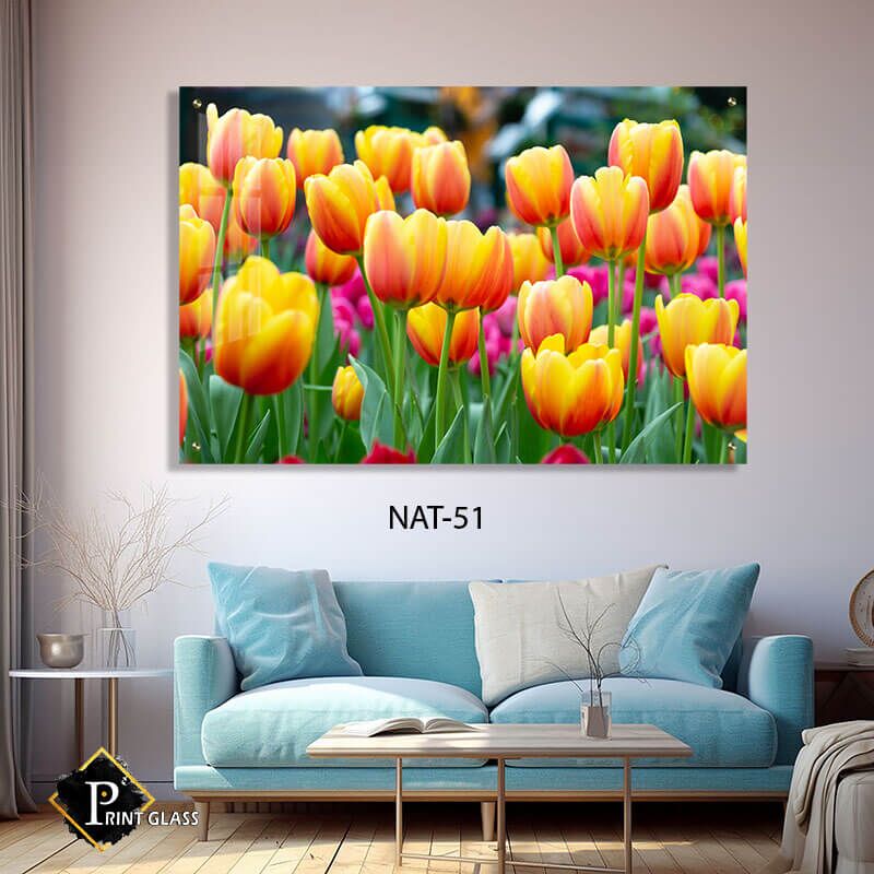 תמונת זכוכית לחדר שינה של פרחים