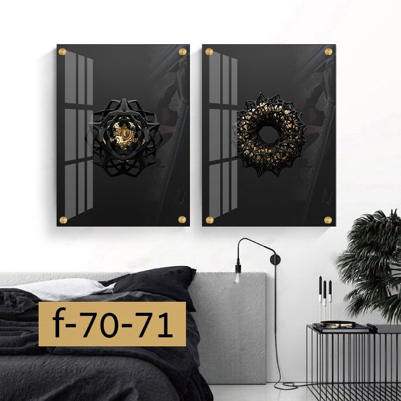 זוג תמונות זכוכית - אוצרות מזהב