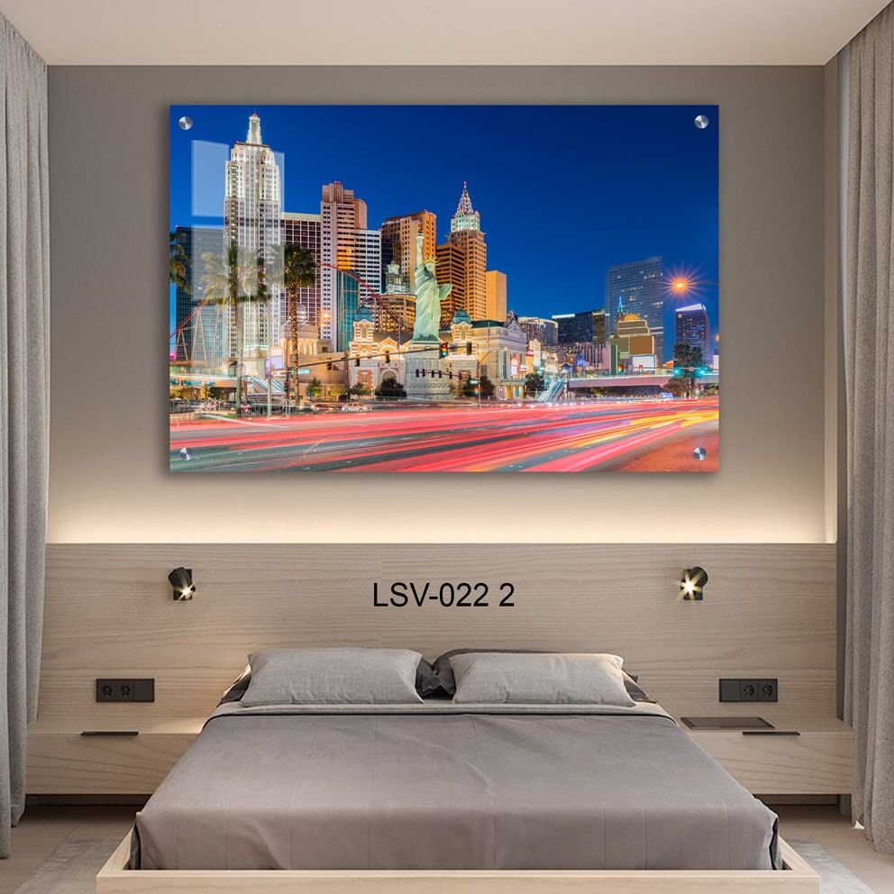 תמונה לחדר שינה של העיר לאס וגאס בלילה