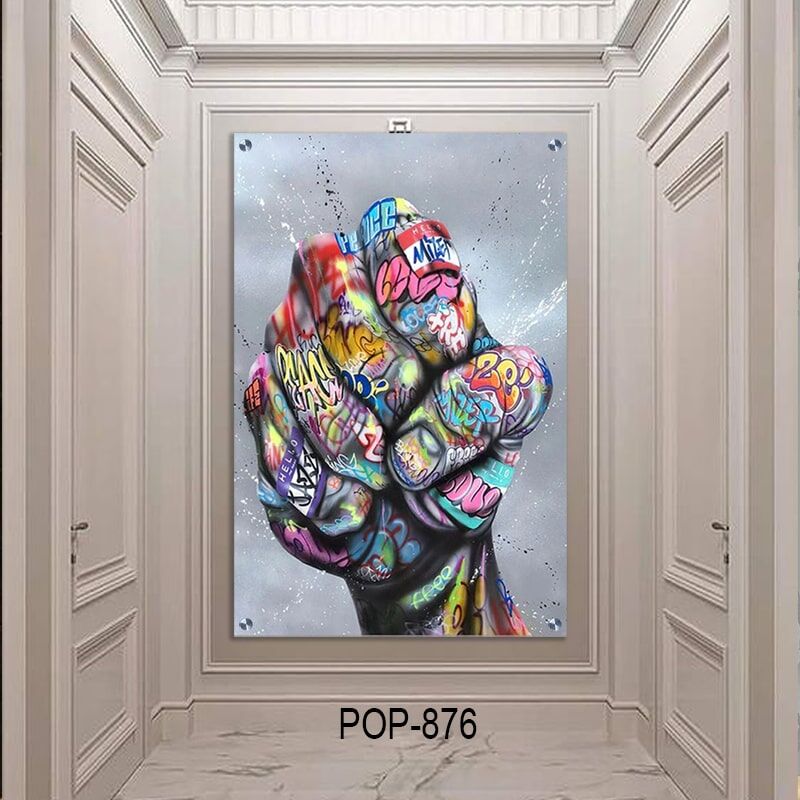 תמונה מגניבה לחדר שינה של אגרוף צבעוני