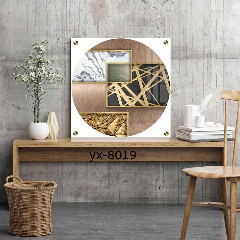 תמונת זכוכית מרובעת של שיש מרובע לסלון