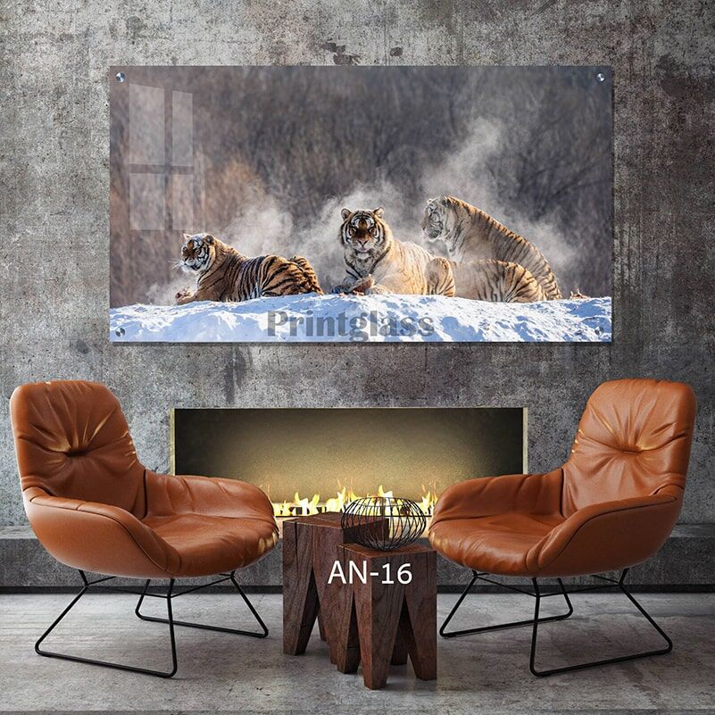 תמונת זכוכית של נמרים לחדר שינה