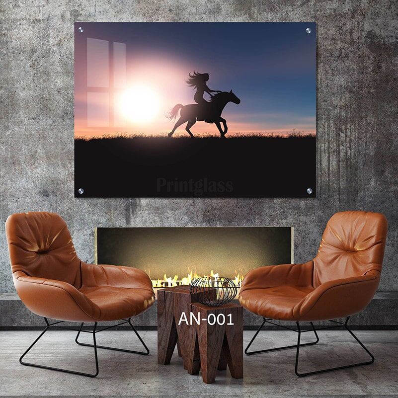 תמונת זכוכית של רוכבת לחדר שינה נערות