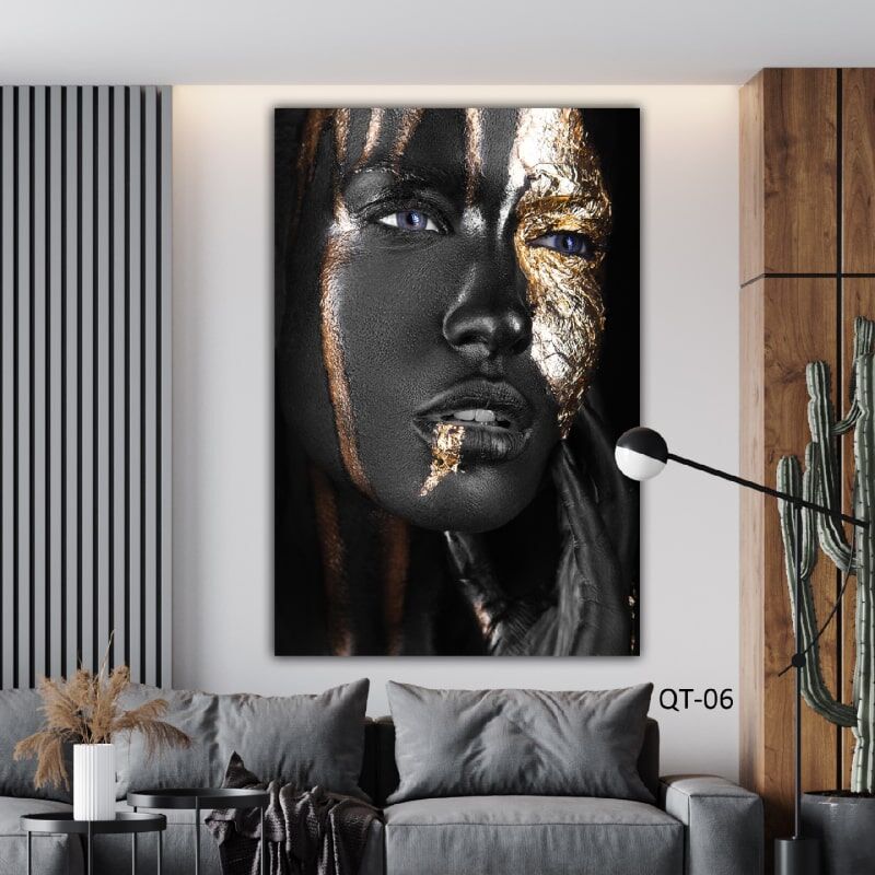 תמונת זכוכית לחדר שינה של אפריקאית בזום