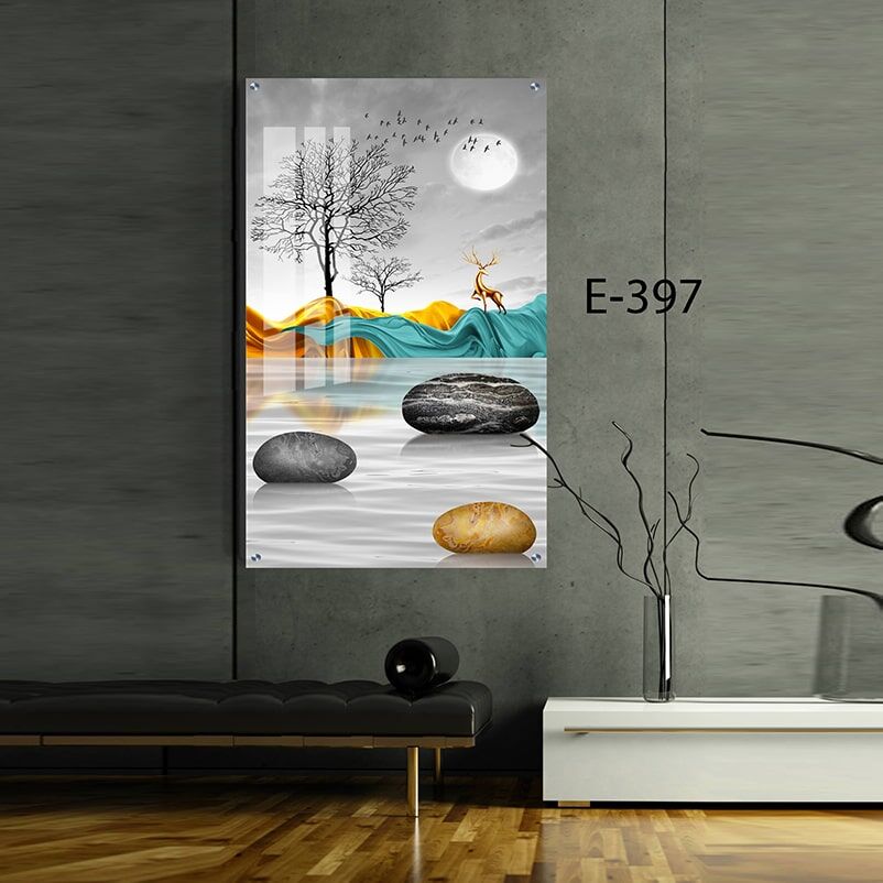 תמונת זכוכית לסלון של אייל תלת מיימד