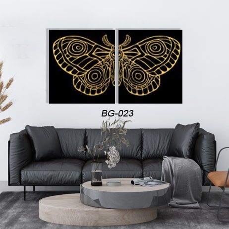 תמונות זכוכית לחדר שינה של פרפר זהב