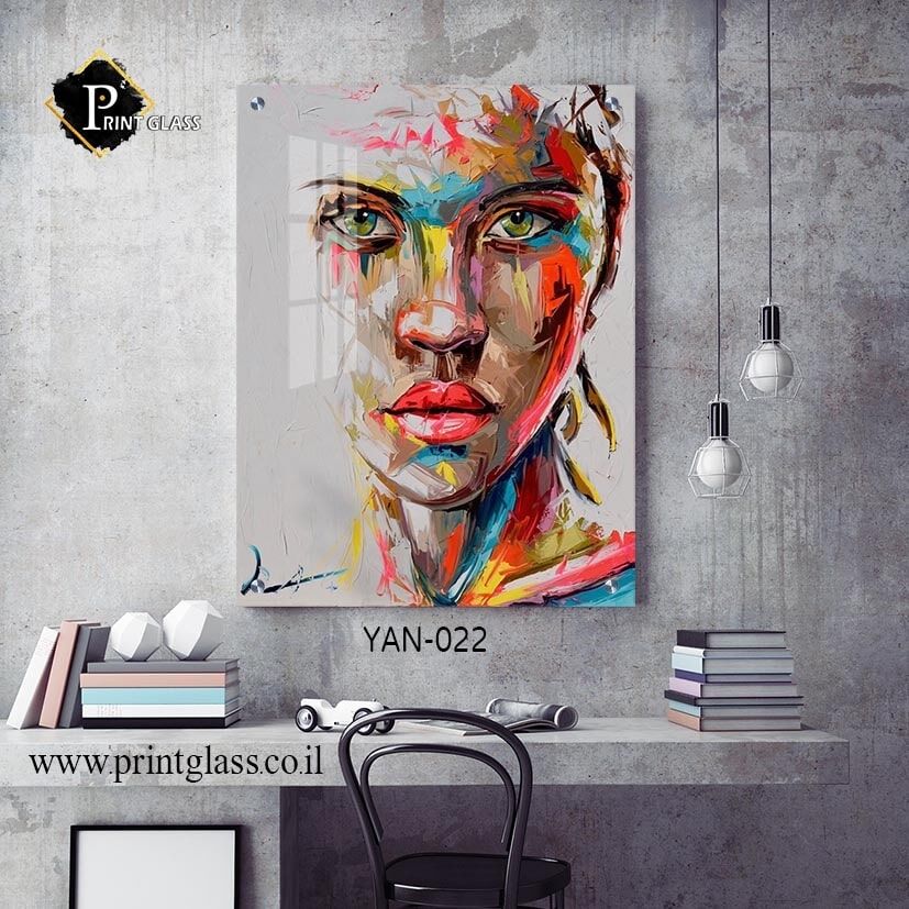 תמונת זכוכית לחדר שינה של אישה בצבעים