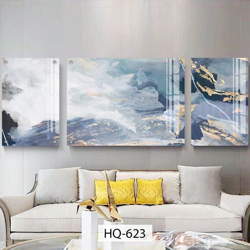 שלוש תמונות זכוכית - אבסטרקט לילך