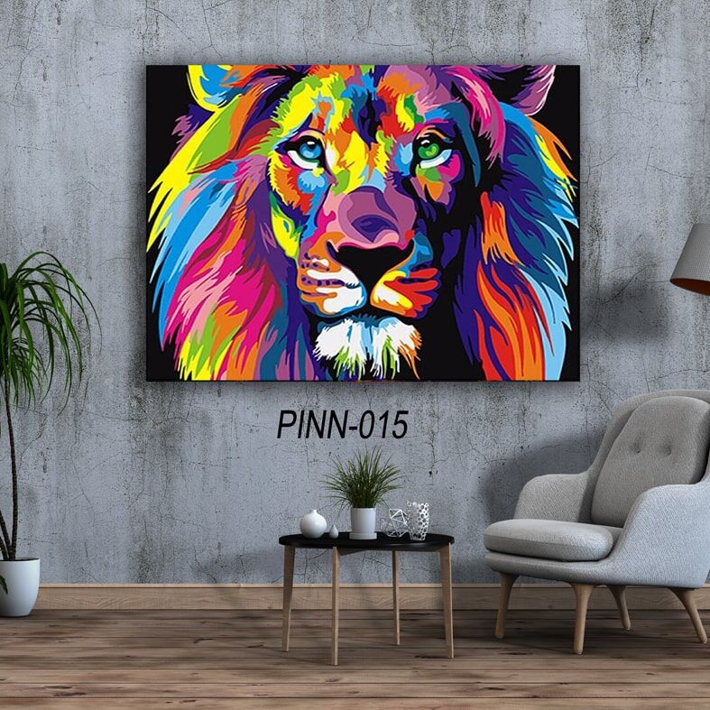 אריה צבעוני תמונה לחדר שינה