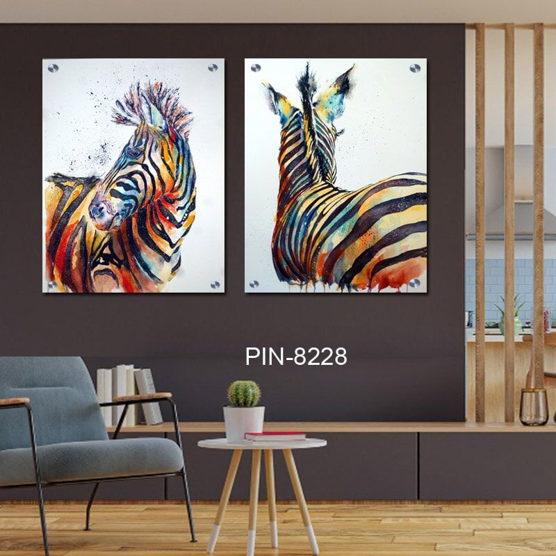 תמונה לסלון זוג זברות