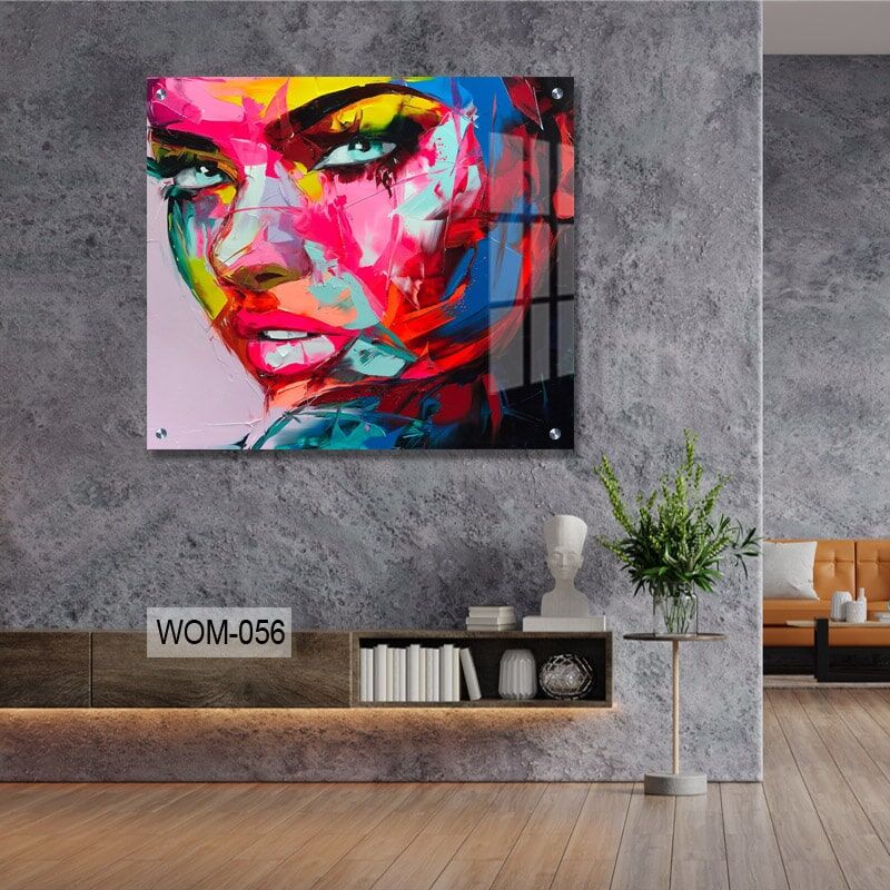 תמונת זכוכית מרובעת לסלון של זוהרת