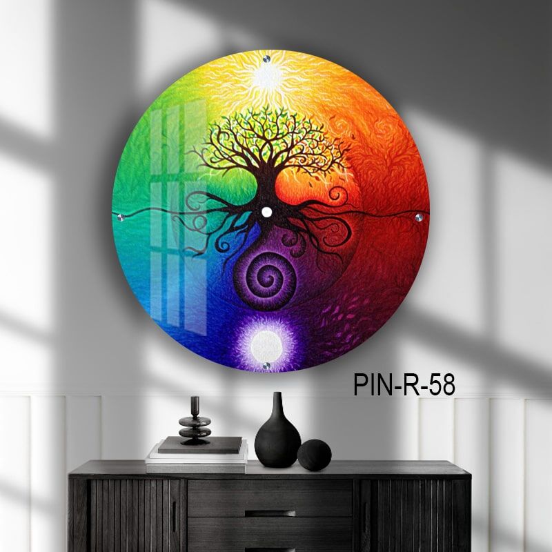 תמונת זכוכית עגולה לפינת אוכל