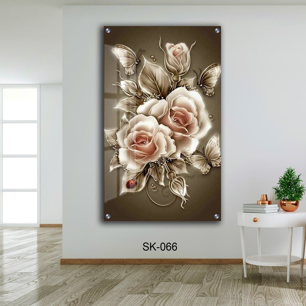 הדפסה על זכוכית - פרח פנינה