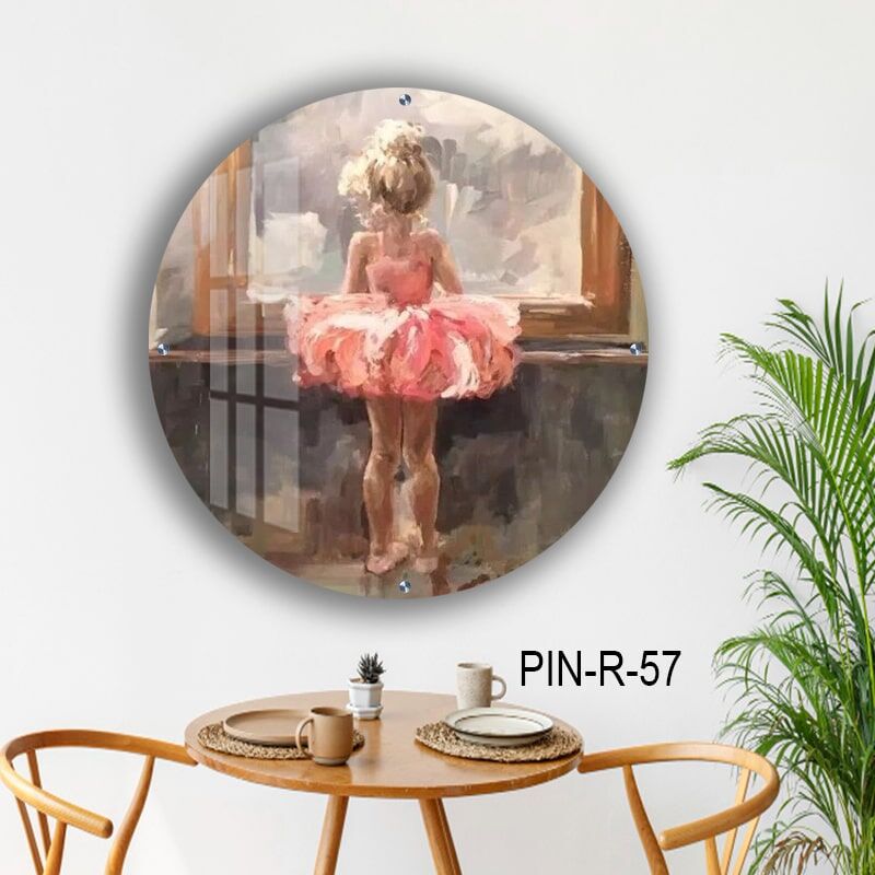 תמונת זכוכית עגולה לחדר שינה