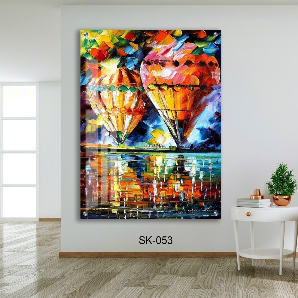 הדפסה על זכוכית - כדורים פורחים