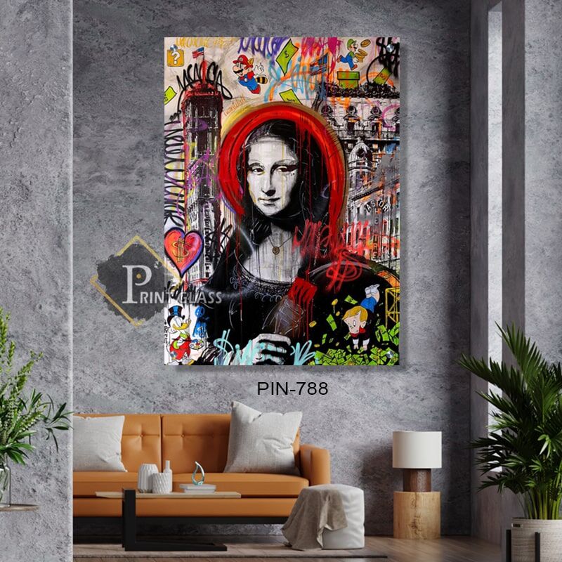 תמונת זכוכית מגניבה לחדר השינה מונה ליזה ארט