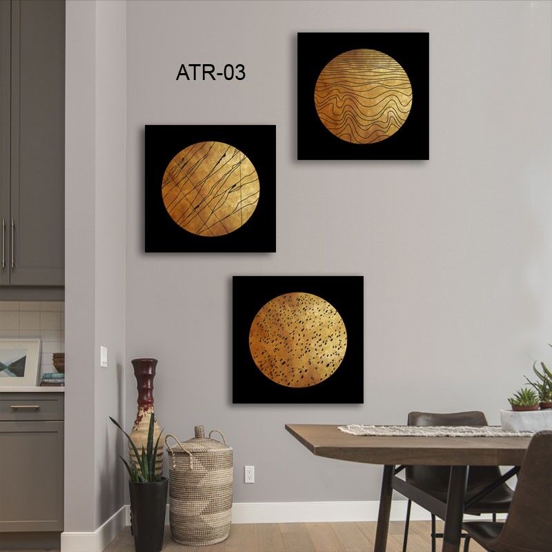 תמונות קנבס עיגולים זהב