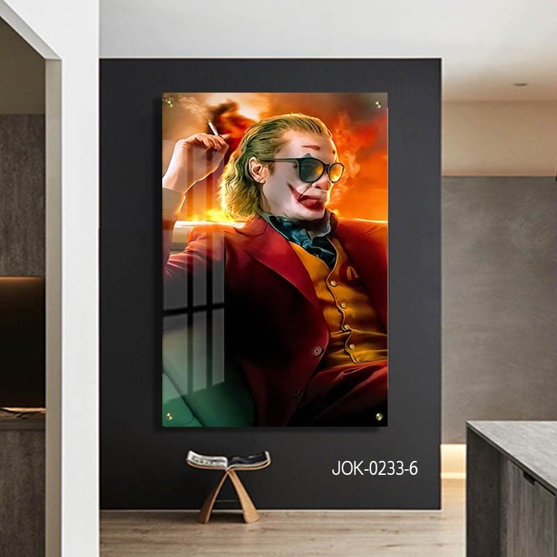 תמונת זכוכית מגניבה לחדר שינה של הג'וקר