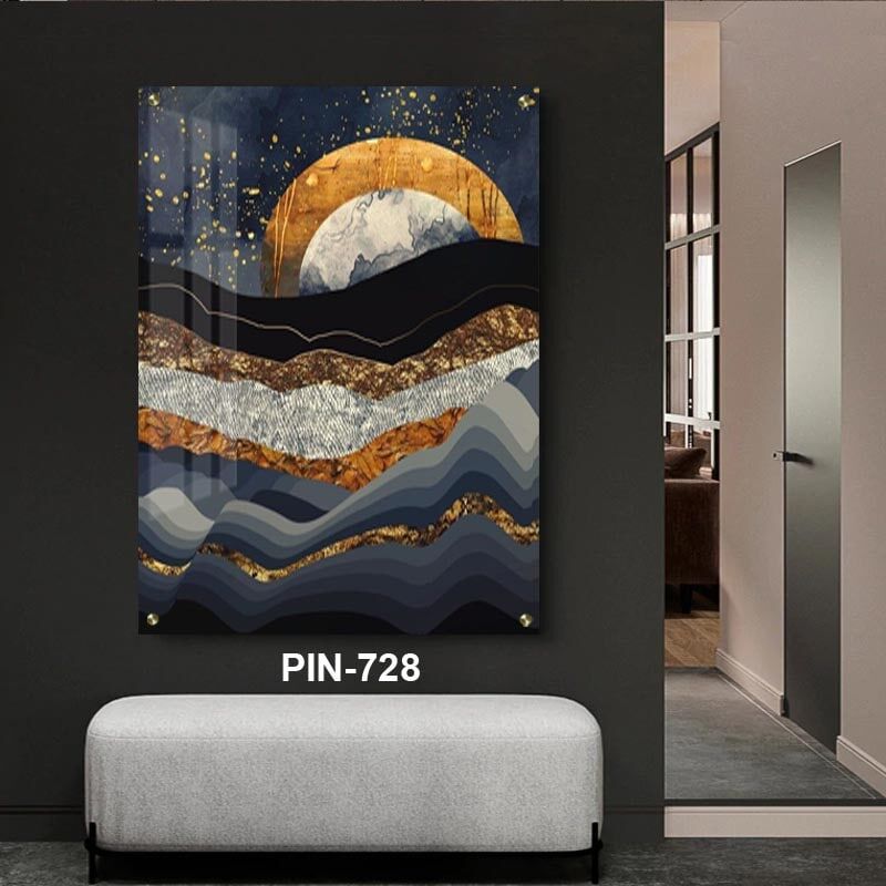 תמונת זכוכית - תמונת אבסטרקט נוף צבעוני