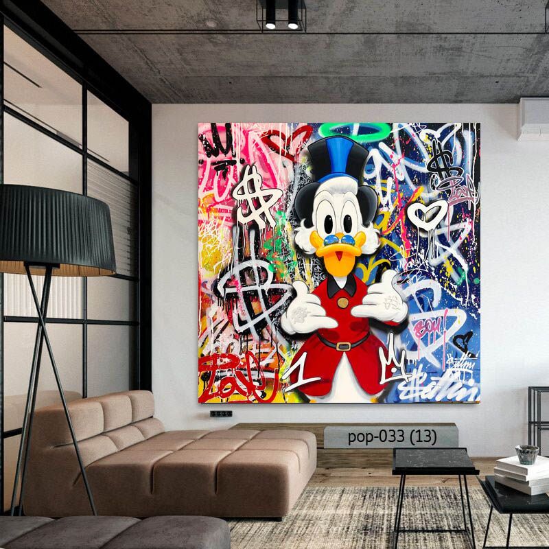 מר קמצוץ רקע פופארט - תמונת זכוכית לחדר שינה או למשרד. דגם 