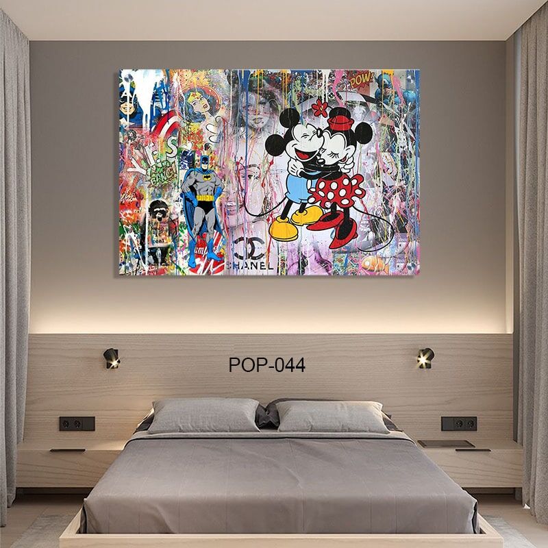 תמונת זכוכית מגניבה של דיסני גרפיטי לחדר שינה