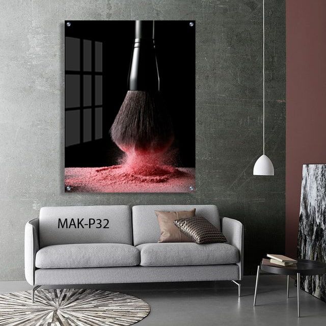 תמונת זכוכית לחדר שינה של מברשת סומק בצבע ורוד