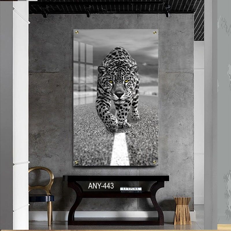 תמונה לחדר שינה של נמר בשחור לבן