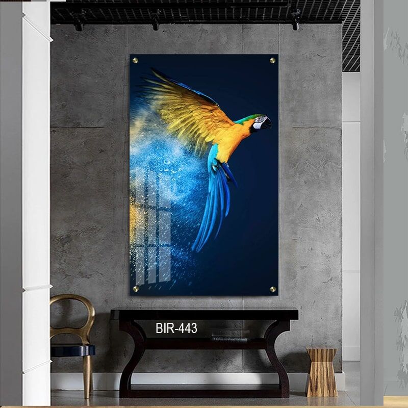 תמונה של תוכי הדפסה על קנבס הדפסה על זכוכית