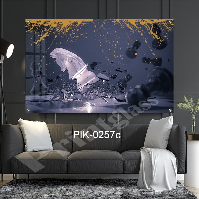 תמונת זכוכית למשרד או לחדר השינה של משחק שח מט