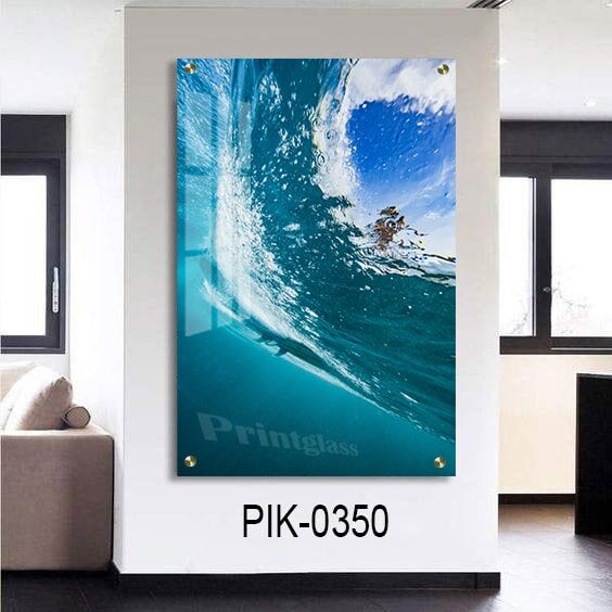 תמונת זכוכית לסלון או לחדר שינה של גלים בים