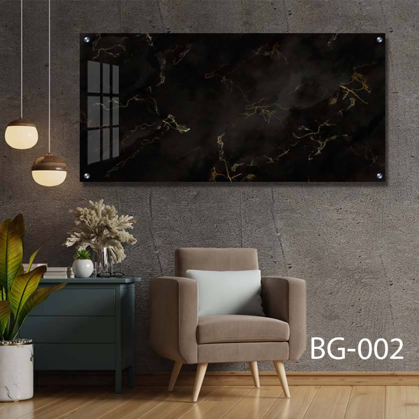 תמונת זכוכית לסלון או לחדר שינה של רקע שחור