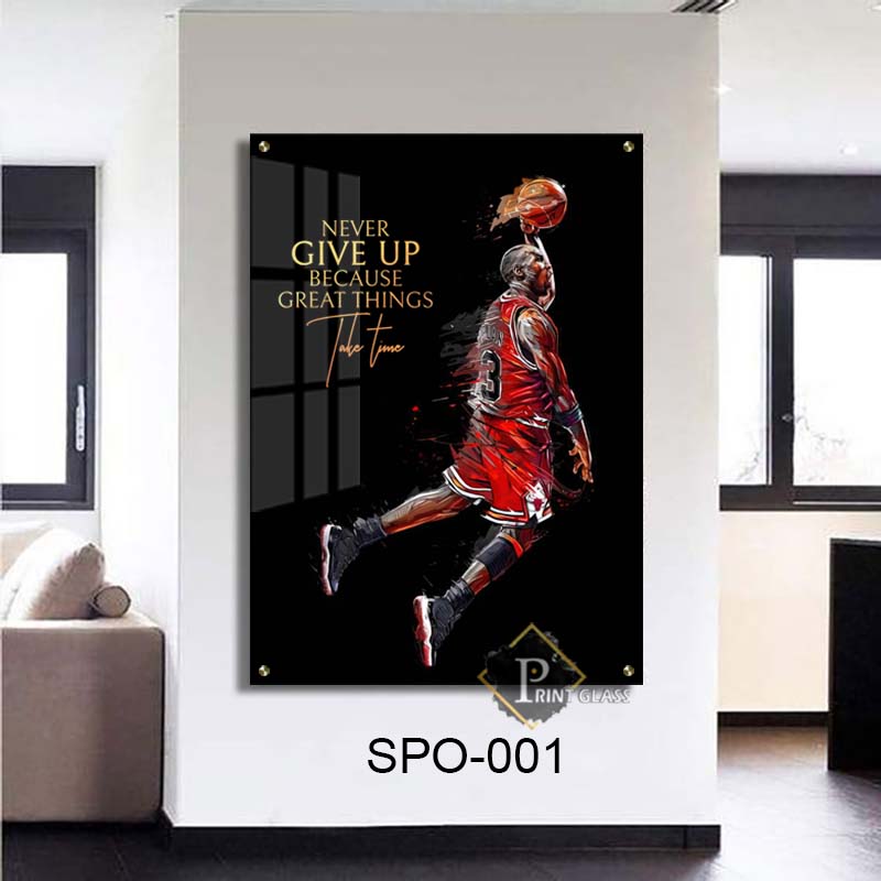 תמונת זכוכית לחדר שינה של מייקל ג'ורדן